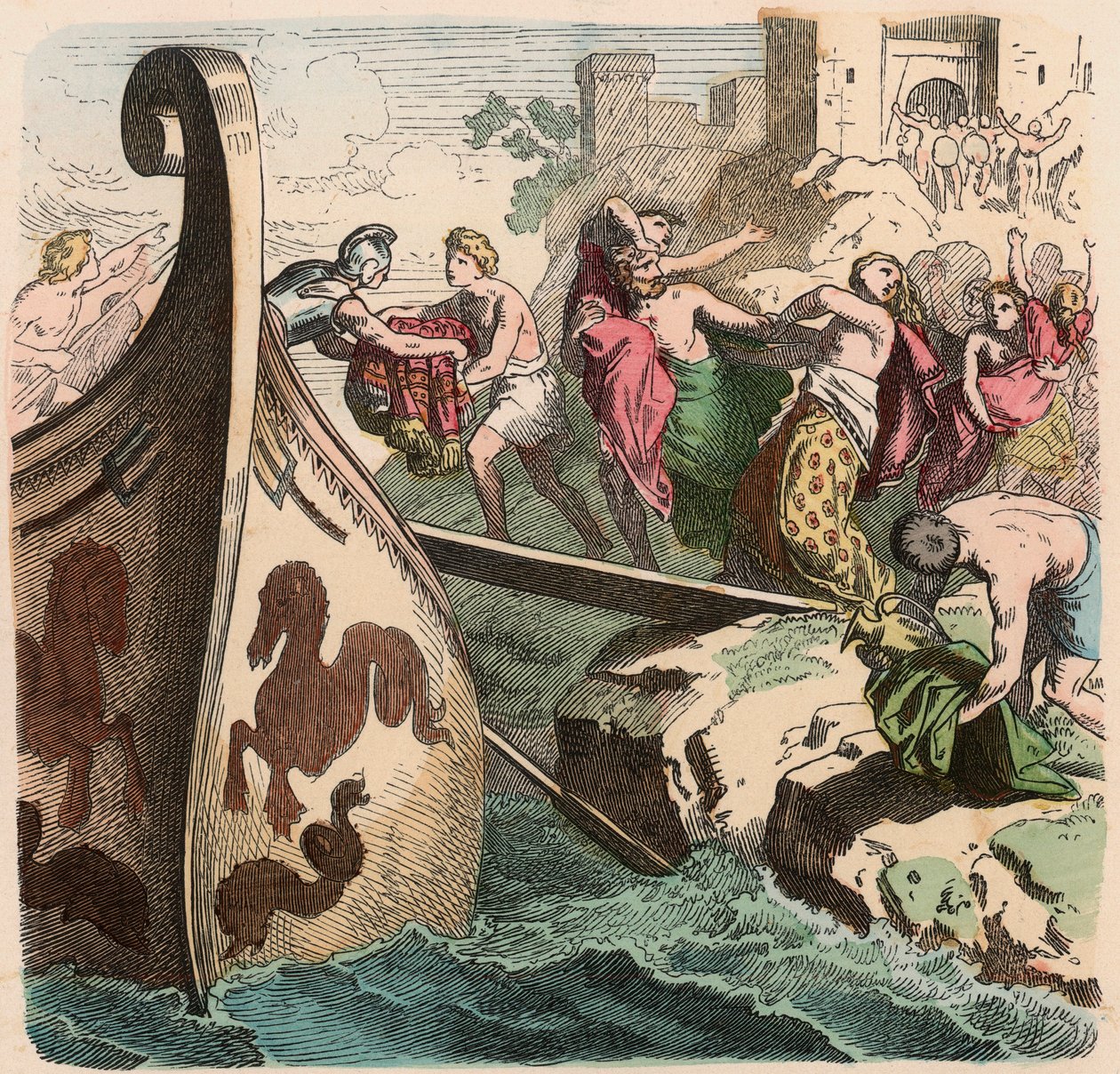 Oud Griekenland: Zeevaart, Piraten door Heinrich Leutemann