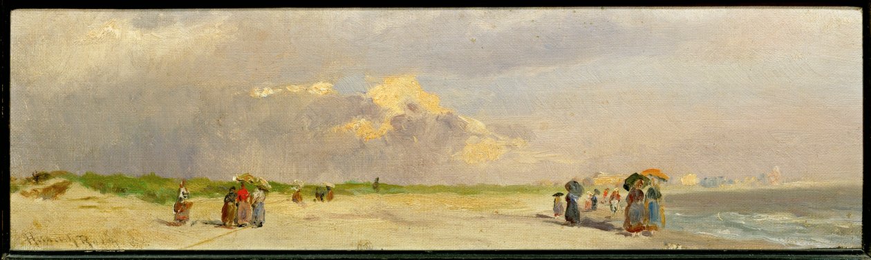 Katwijkse vrouwen op het strand door Heinrich Rasch