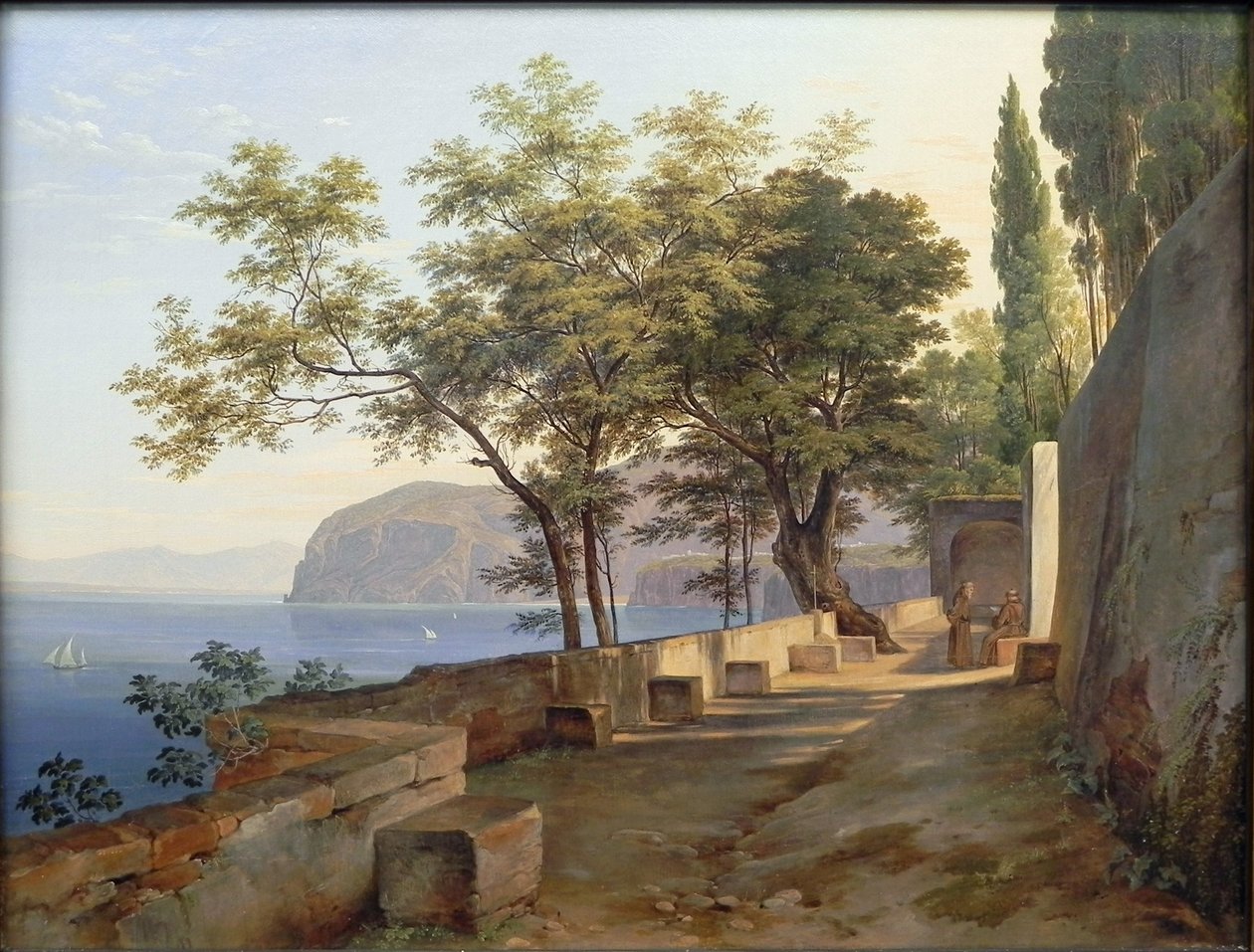 Duits: Terrasse des Kapuzinerklosters in Sorrent Terras van de Priorij van de Kapucijnen in Sorrento door Heinrich Reinhold