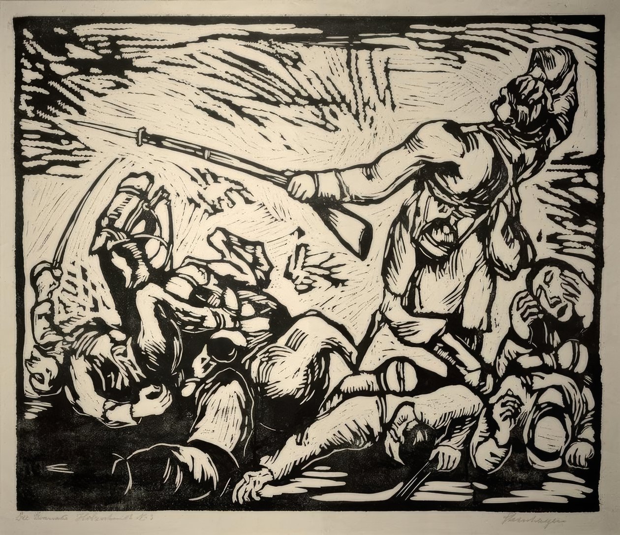 Oorlogsscène door Heinrich Steinhagen
