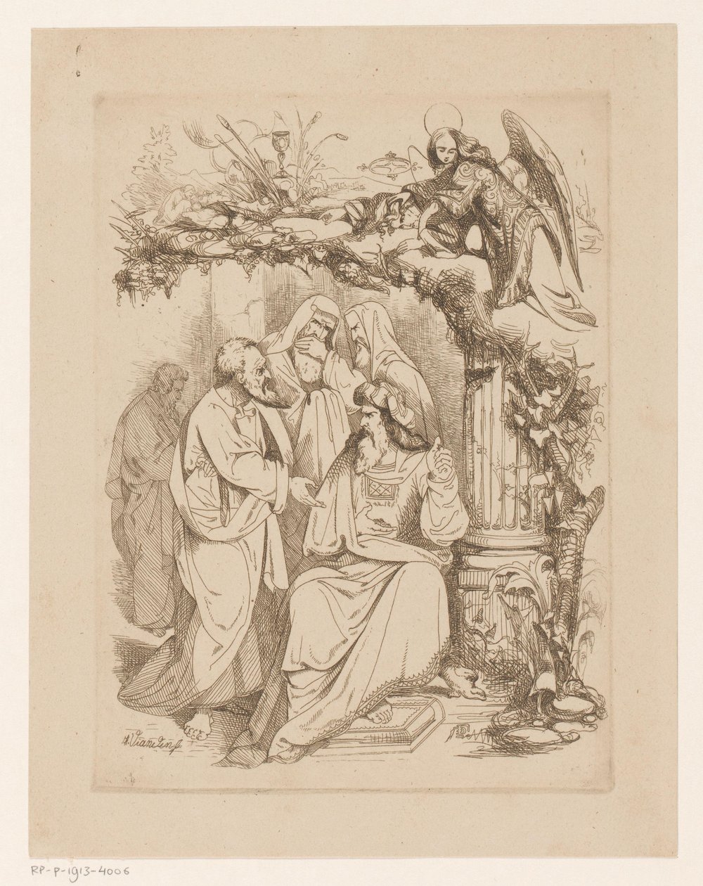 Judas Iskariot bij de hogepriesters Hebzucht Hoofdzonden en de zondeval (serie titel) door Heinrich Vianden