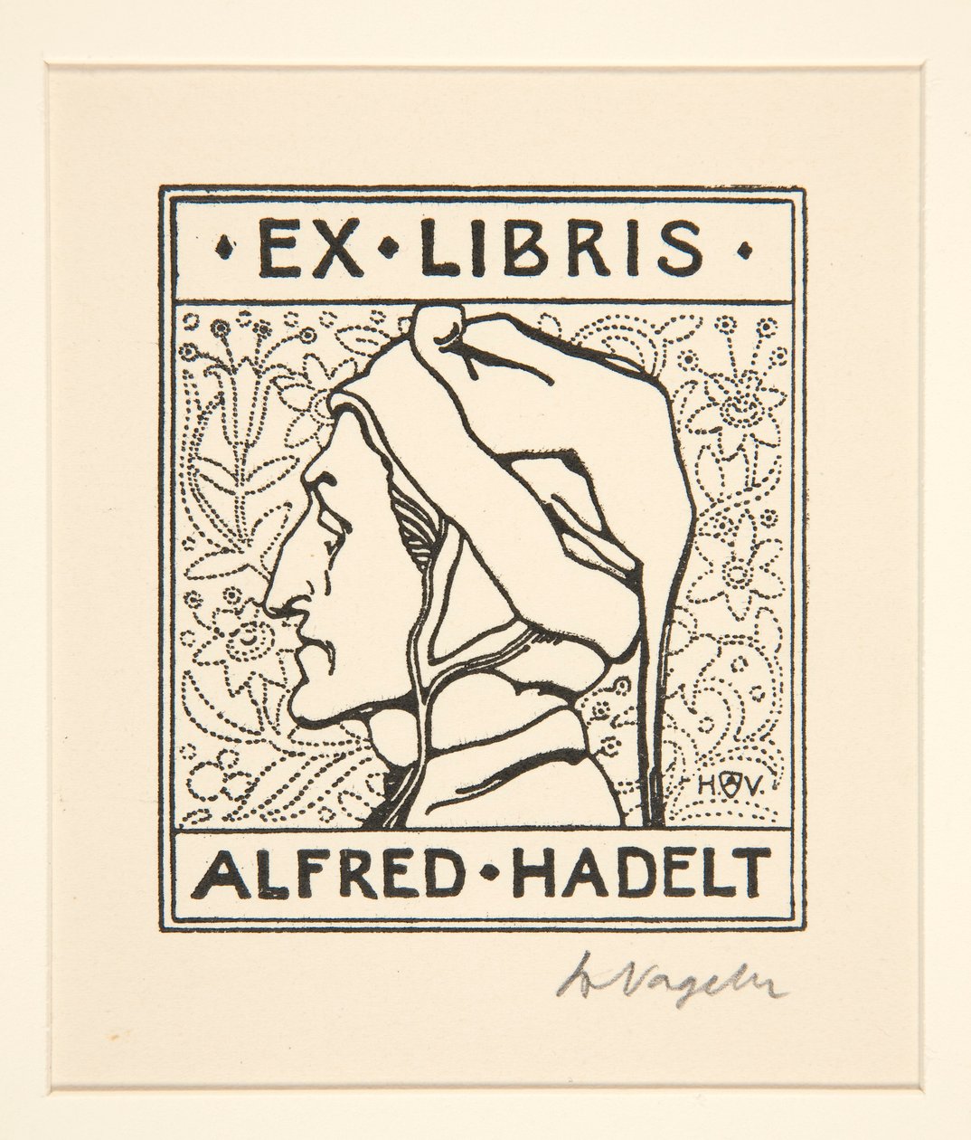 Boekplaat: Alfred Hadelt door Heinrich Vogeler