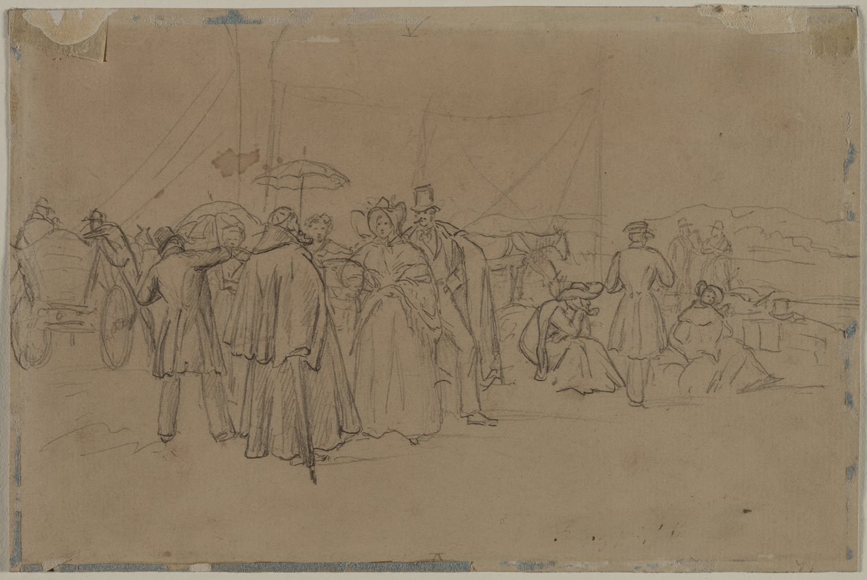 Passagiers voor Rijnstoomboot recto door Heinrich von Mayr