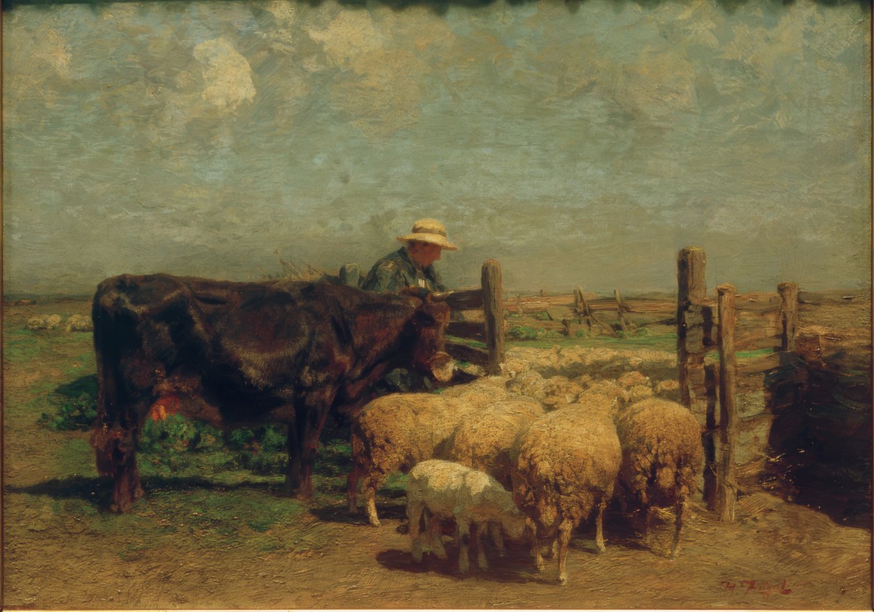 Bij de schaapskooi door Heinrich von Zügel