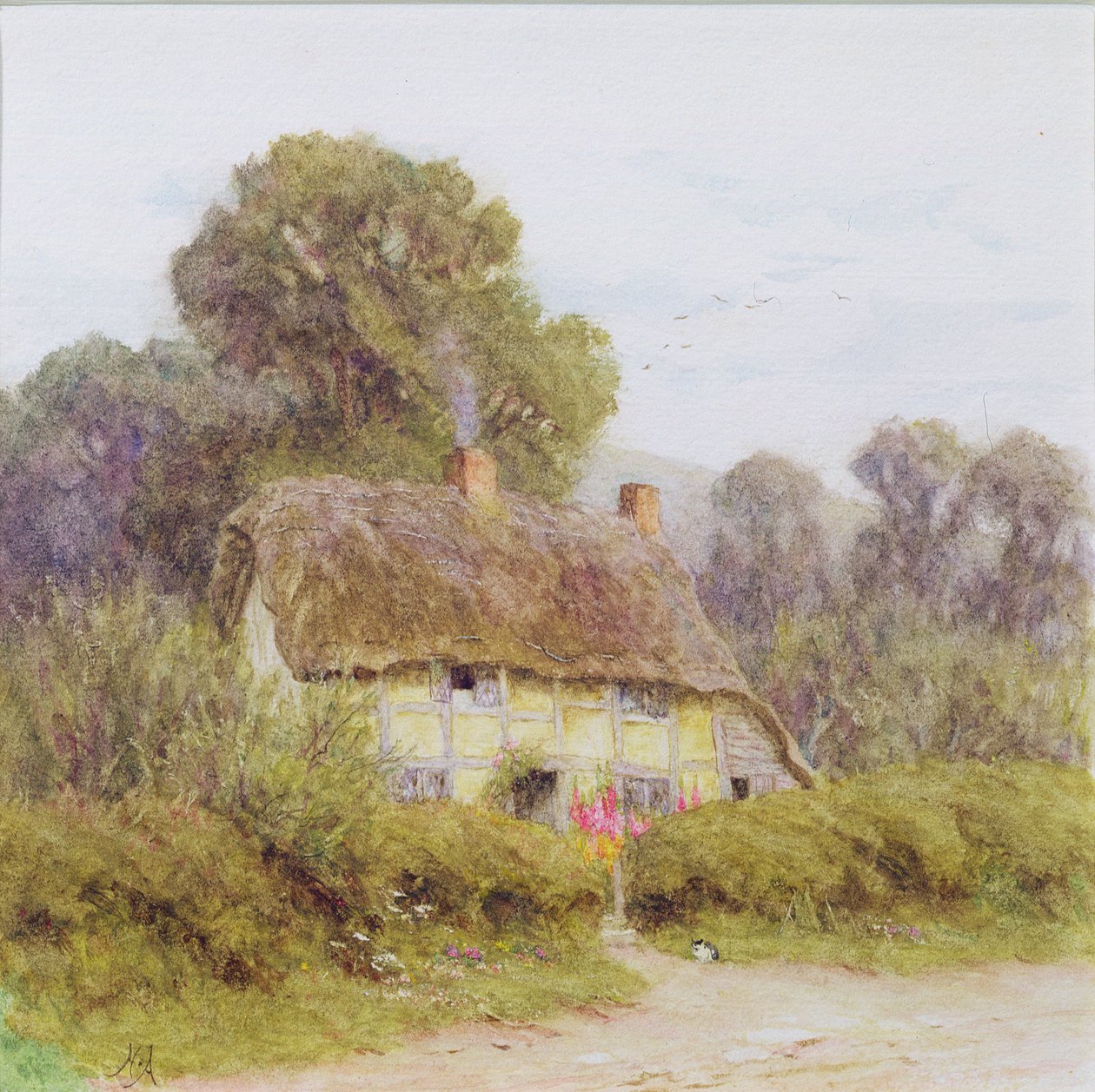 Een landelijk huisje door Helen Allingham