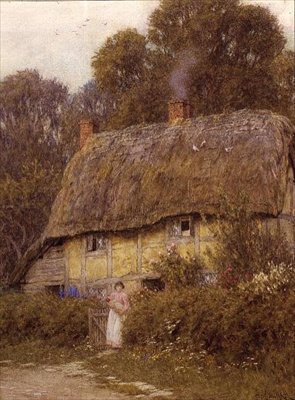 Een Cottage in Berkshire door Helen Allingham