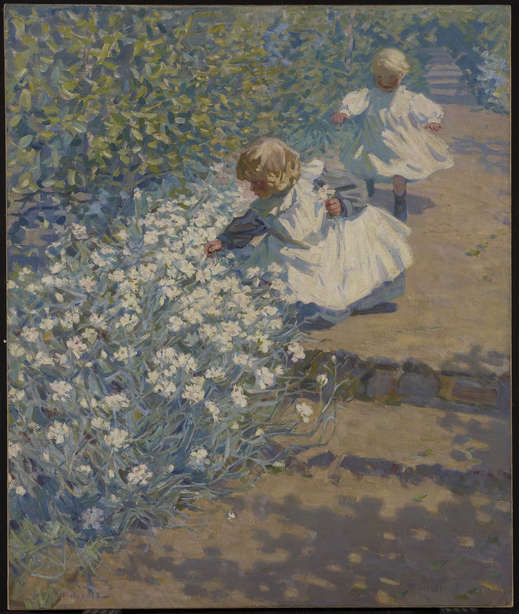 Bloemen plukken, c.1912 door Helen Galloway McNicholl