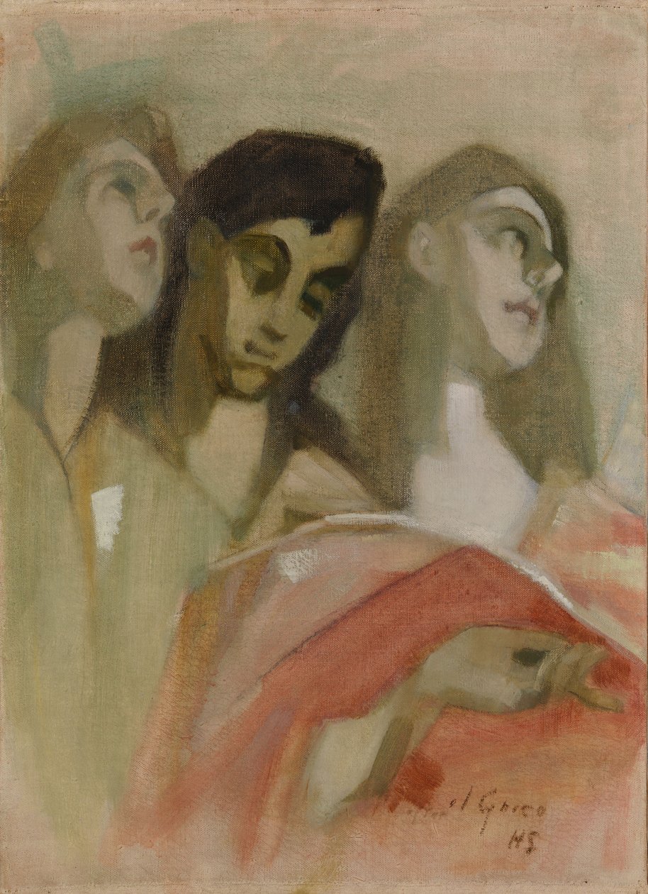 Angel Fragment, naar El Greco door Helene Schjerfbeck