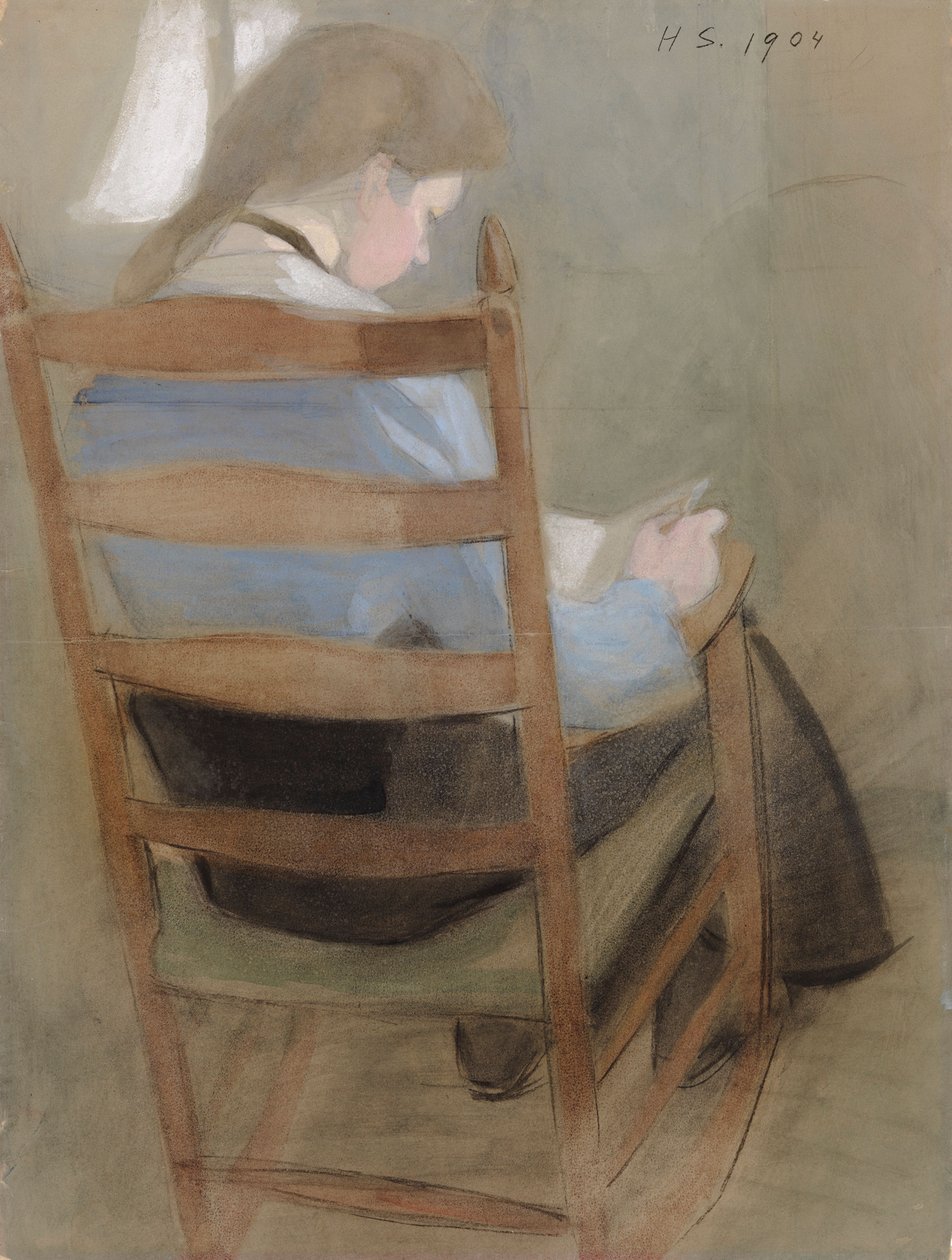 Lezend meisje (Zittend meisje) door Helene Schjerfbeck