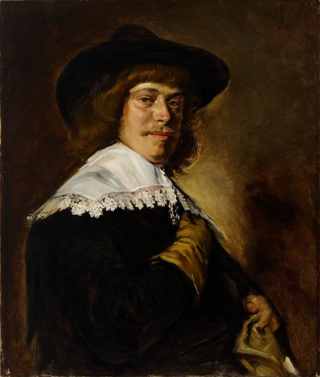 Portret van een jonge man met een handschoen, naar Frans Hals door Helene Schjerfbeck