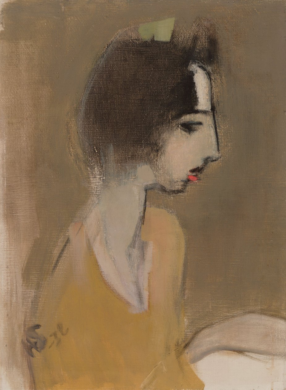 Profiel van een vrouw (uit het geheugen) door Helene Schjerfbeck