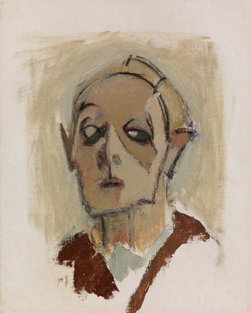Zelfportret, en face I door Helene Schjerfbeck