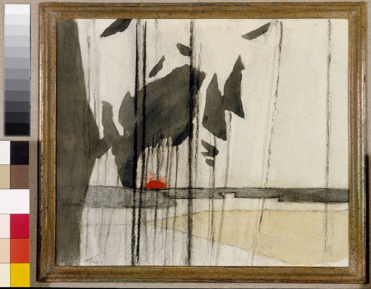 Bomen en zonsondergang, Hiidenvesi door Helene Schjerfbeck