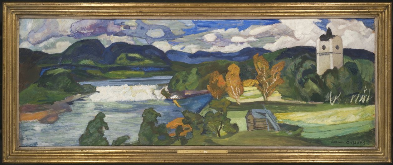 Gezicht op Ragunda, Jämtland door Helmer Osslund