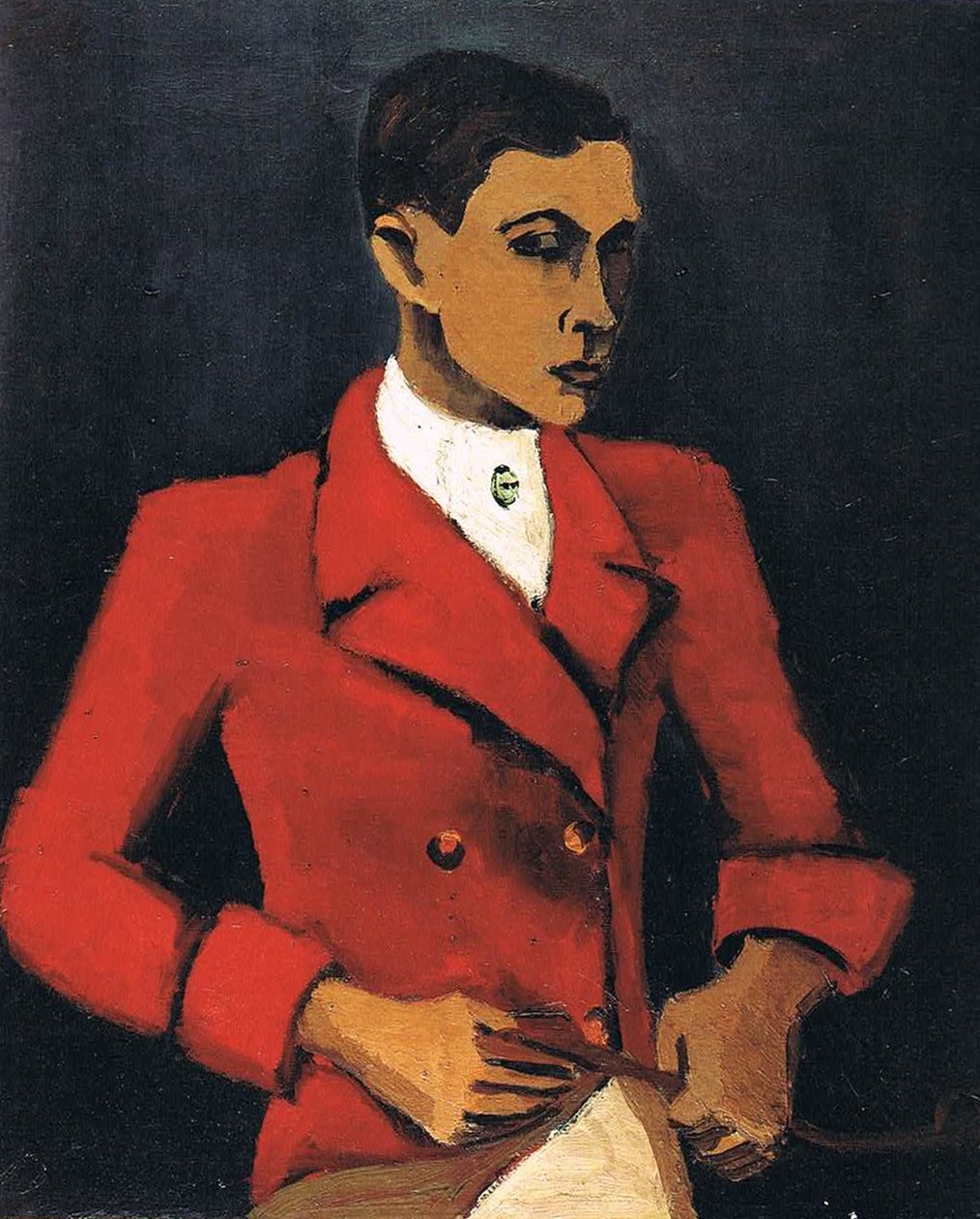 Zelfportret in jachtkostuum door Helmut Kolle