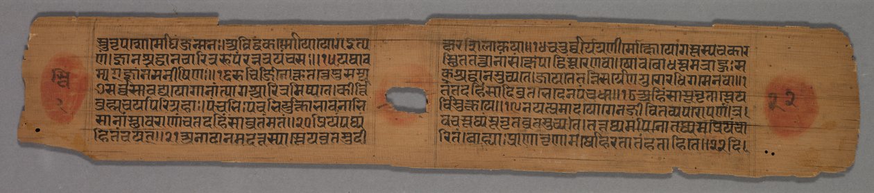 Blad uit een Jain Manuscript: Yoga-shastra: Tekst recto, 1279 door Hemachandra