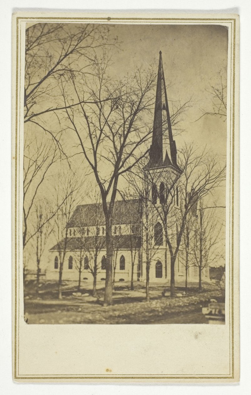 Zonder titel (kerk met spitse spits) door Hendee