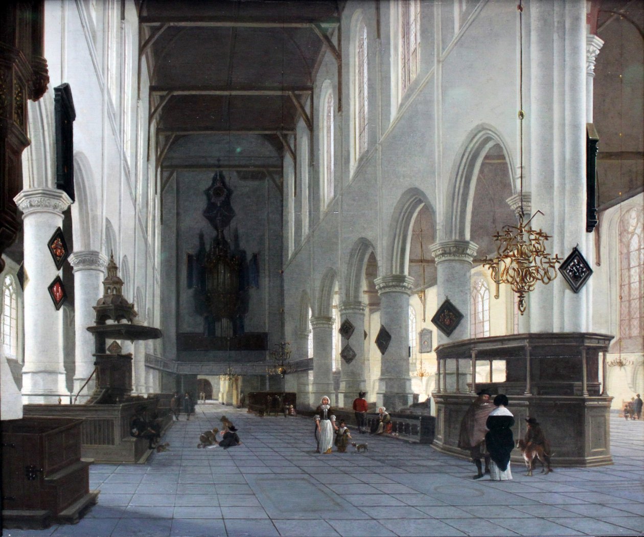 Het Interieur van de Oude Kerk in Delft door Hendrik Cornelisz. van Vliet