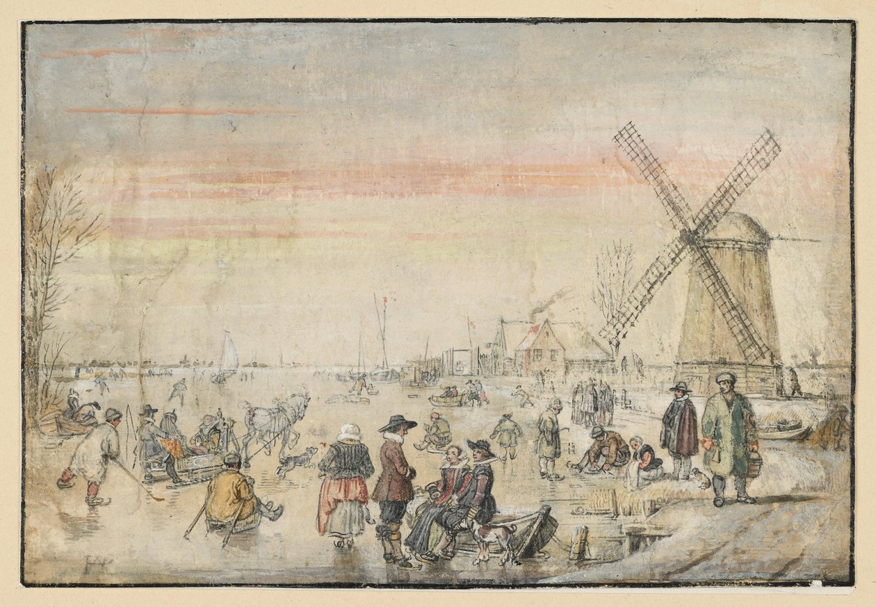 Leven op het ijs door Hendrick Avercamp