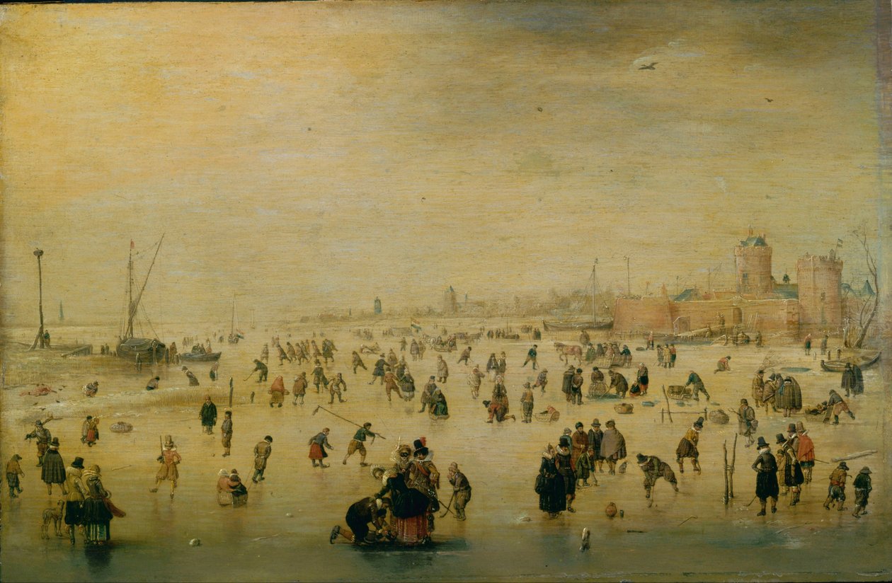 Schaatsen door Hendrick Avercamp