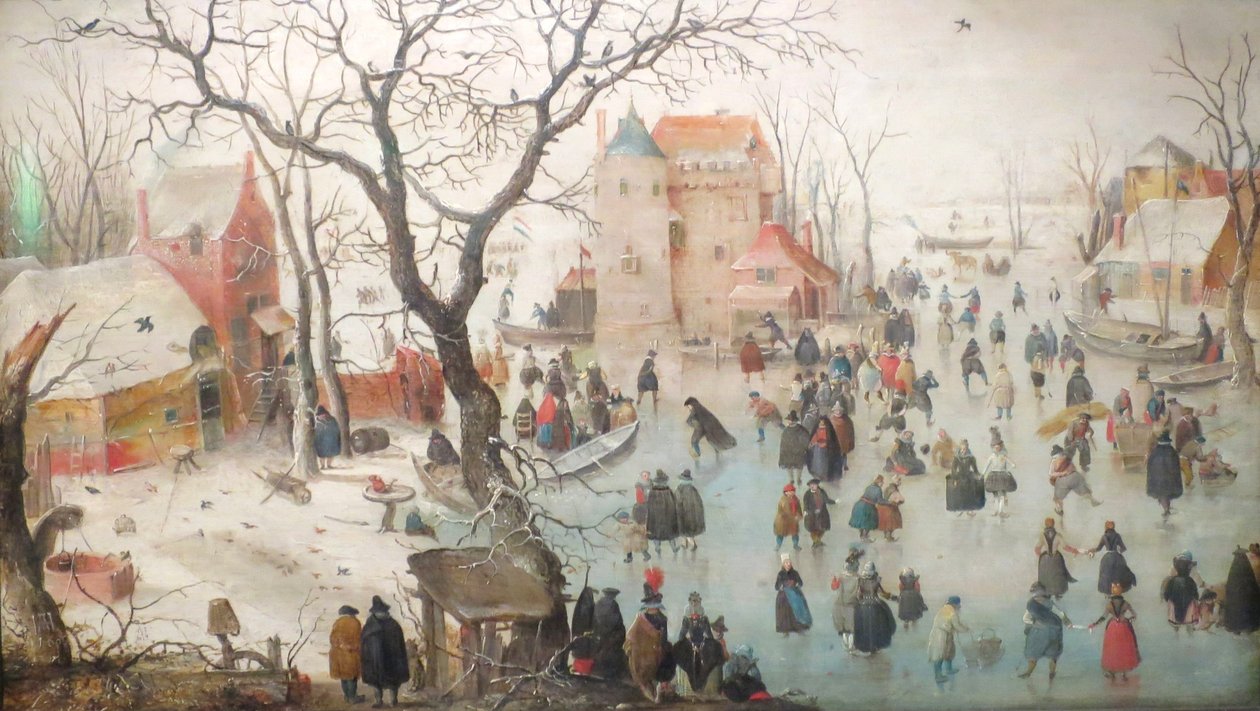 Winterlandschap met schaatsers door Hendrick Avercamp