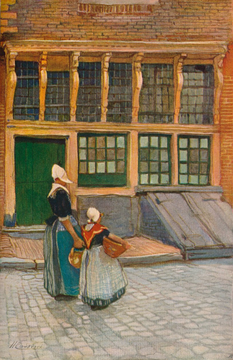 Terug van de markt, ca. 1902 door Hendrick Cassiers