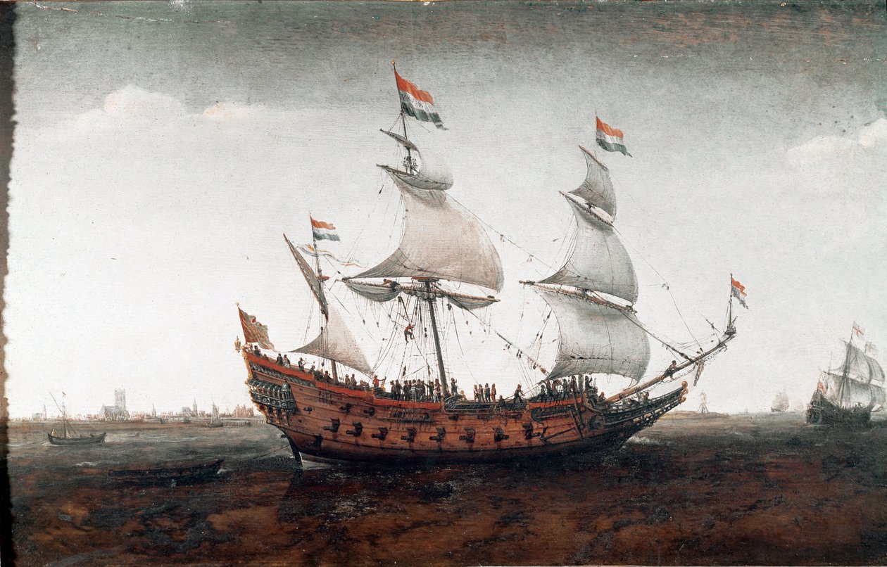 Nederlands schip op de diepe zee door Hendrick Cornelisz. Vroom