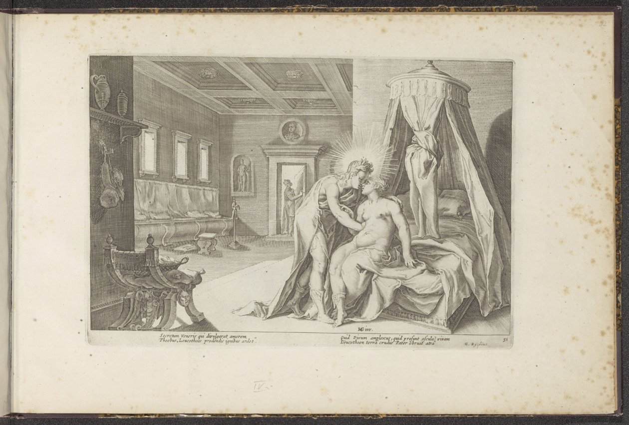Apollo verleidt Leucothea door Hendrick Goltzius (workshop of)