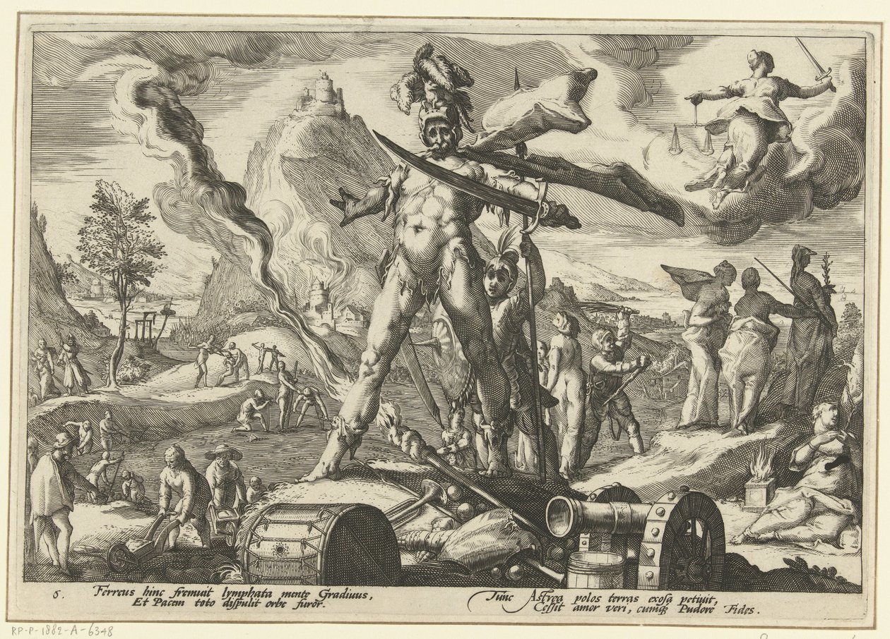 IJzeren Eeuw door Hendrick Goltzius (workshop of)