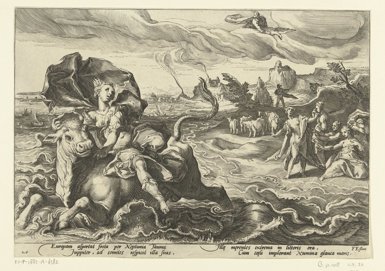 Roof van Europa door Hendrick Goltzius (workshop of)