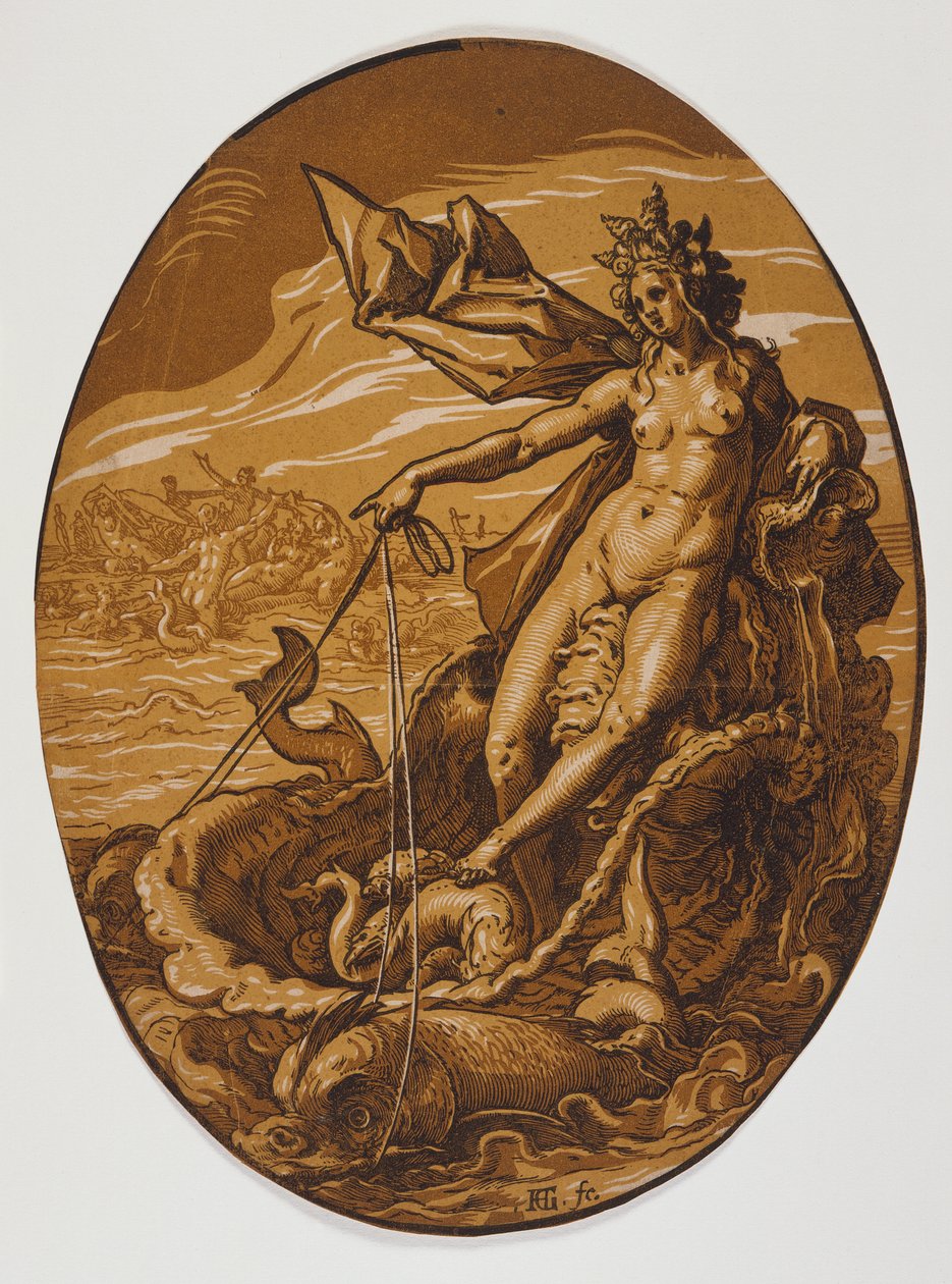 Amphitrite door Hendrick Goltzius