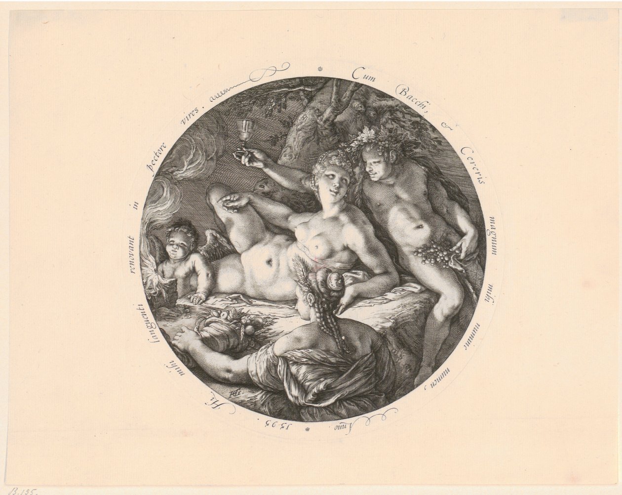 Bacchus, Ceres en Venus door Hendrick Goltzius