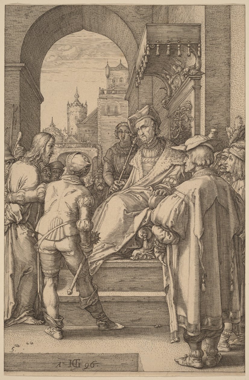 Christus voor Pilatus door Hendrick Goltzius