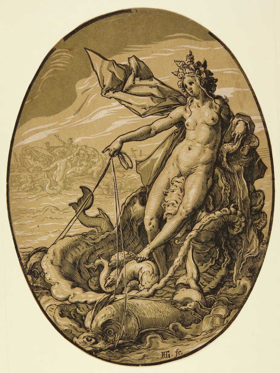 Demogorgon en de goden door Hendrick Goltzius