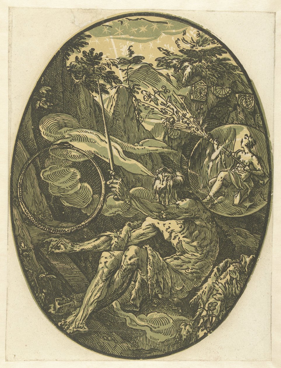 Demogorgon in de Grot van de Eeuwigheid door Hendrick Goltzius