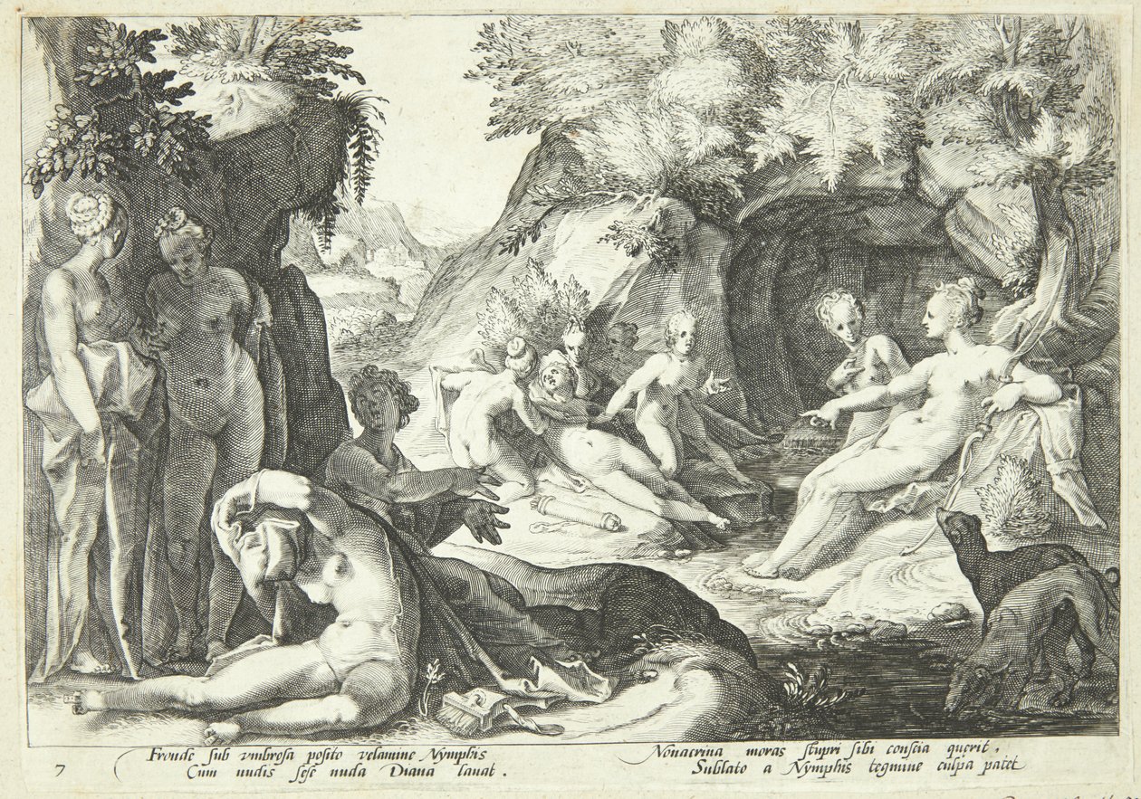 Diana ontdekt de zwangerschap van Kallisto door Hendrick Goltzius