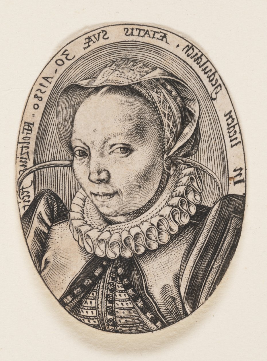 Grietgen Jansdochter, echtgenote van de kunstenaar door Hendrick Goltzius