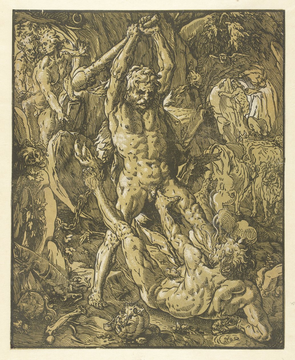 Hercules en Cacus door Hendrick Goltzius