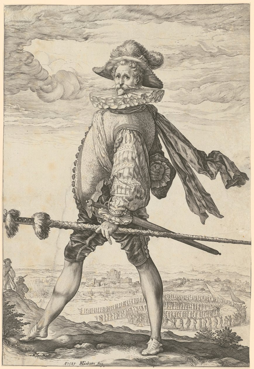 kapitein van de infanterie door Hendrick Goltzius