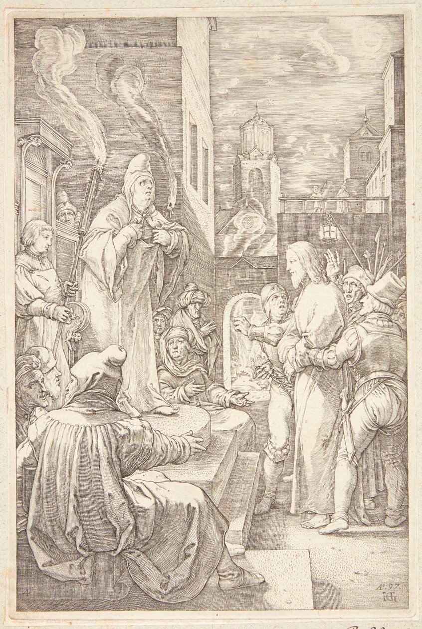 Jezus voor de Raad door Hendrick Goltzius