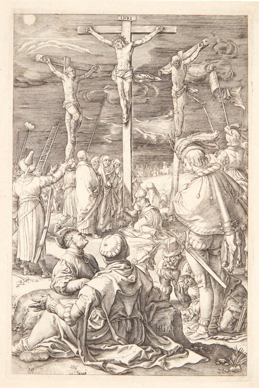 Jezus aan het kruis door Hendrick Goltzius
