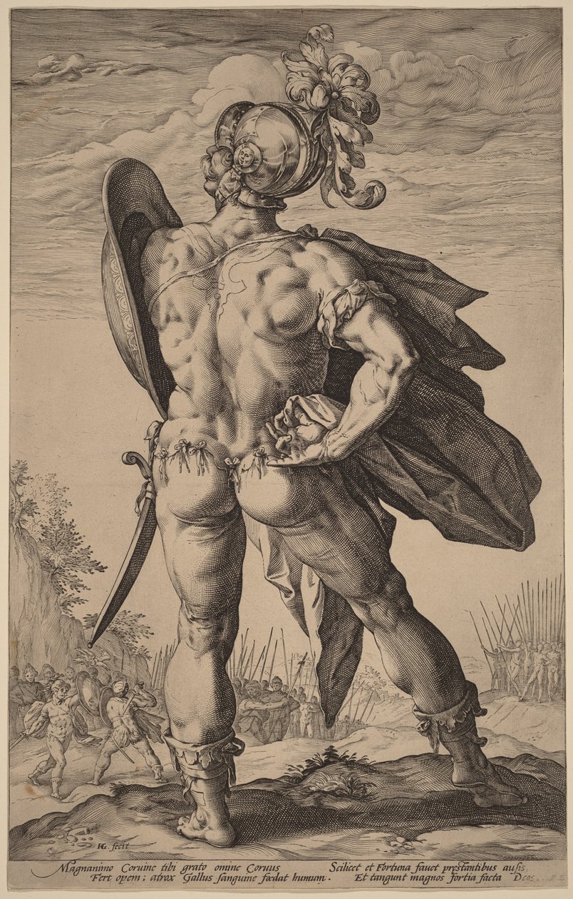 Marcus Valerius Corvus door Hendrick Goltzius