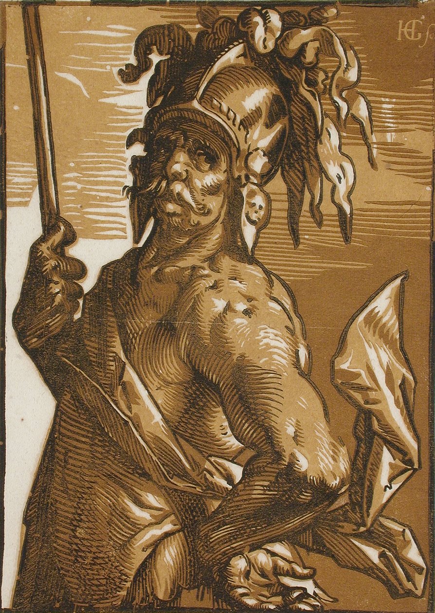 Mars (Halbfigur) door Hendrick Goltzius
