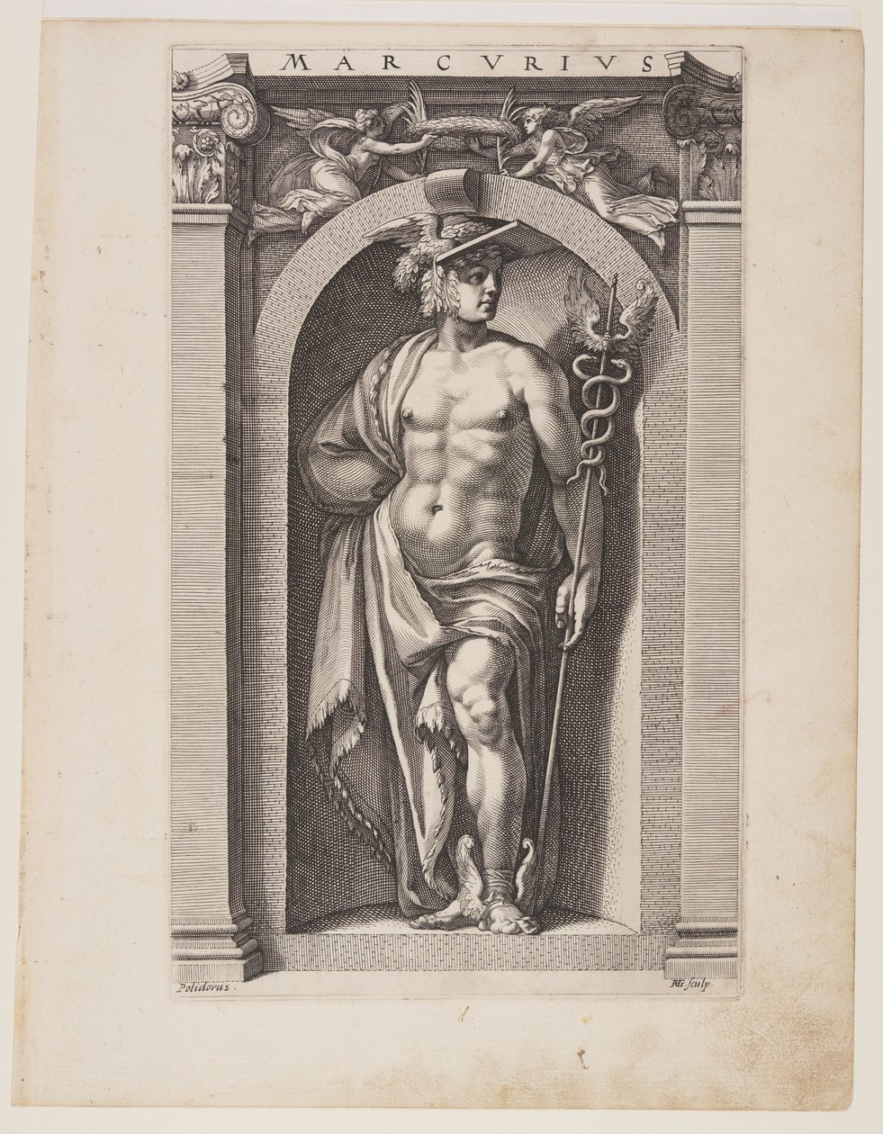 Mercurius, van Acht Heidense Goden door Hendrick Goltzius