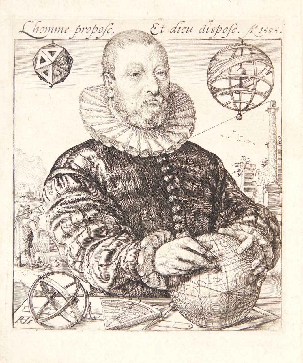 Nicolaus Petri van Deventer door Hendrick Goltzius
