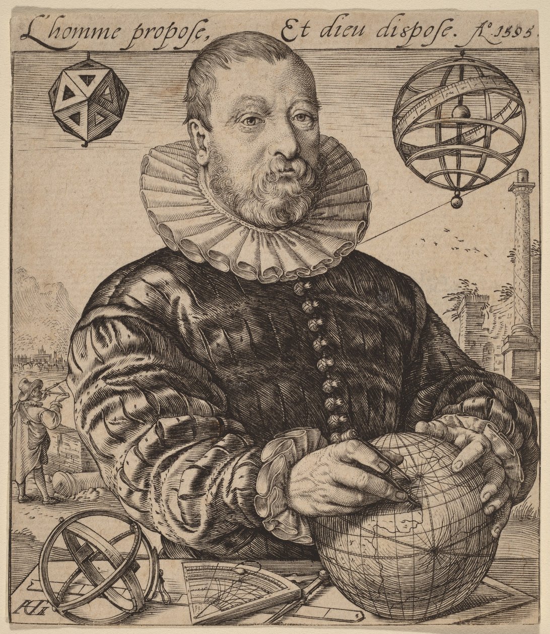 Nicolaus Petri van Deventer door Hendrick Goltzius