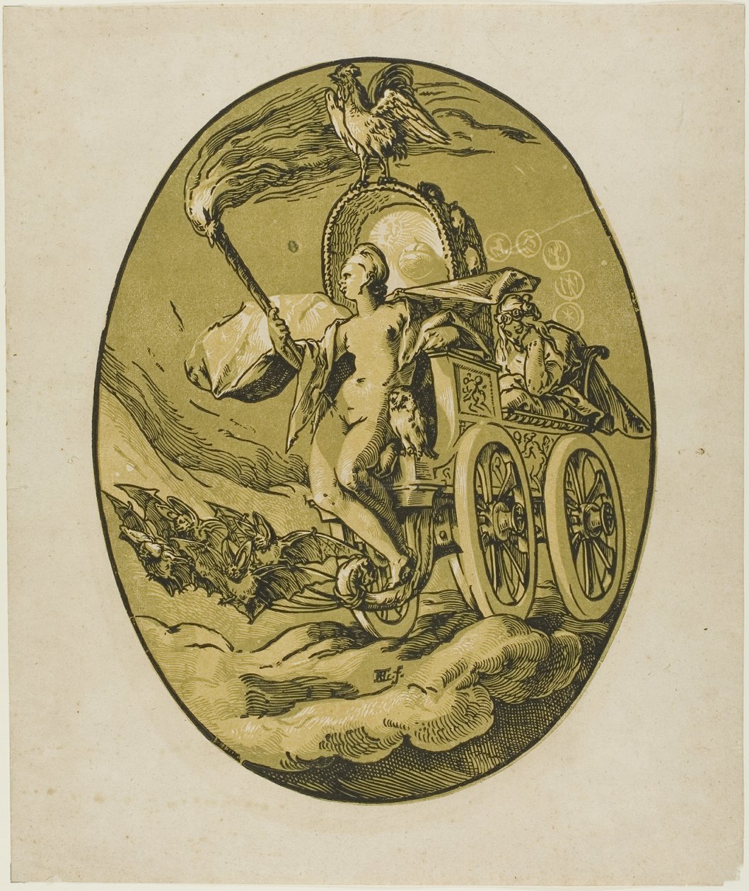 Nox, plaat zeven uit Demogorgon en de godheden door Hendrick Goltzius