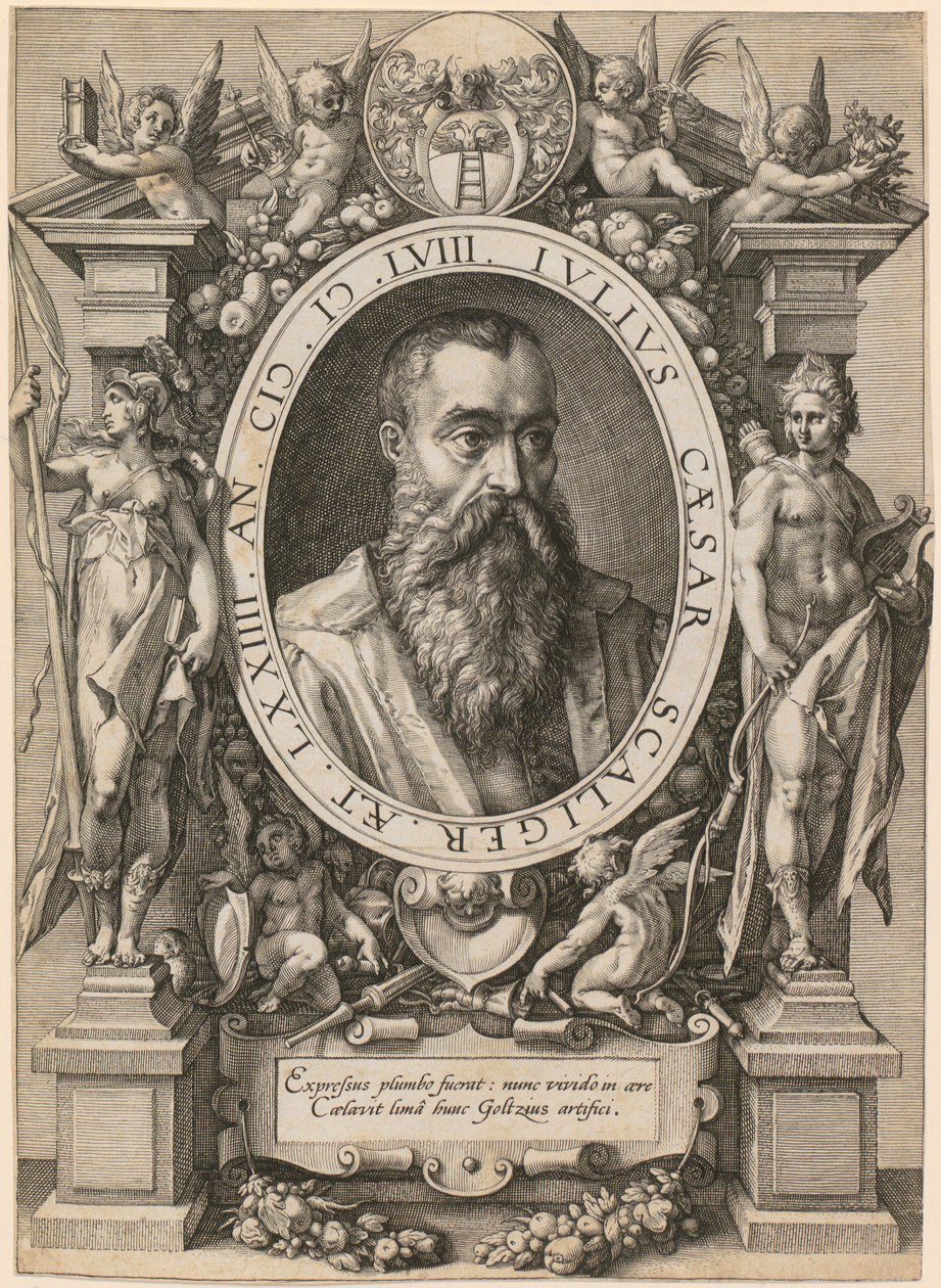 Portret van Julius Caesar Scaliger door Hendrick Goltzius