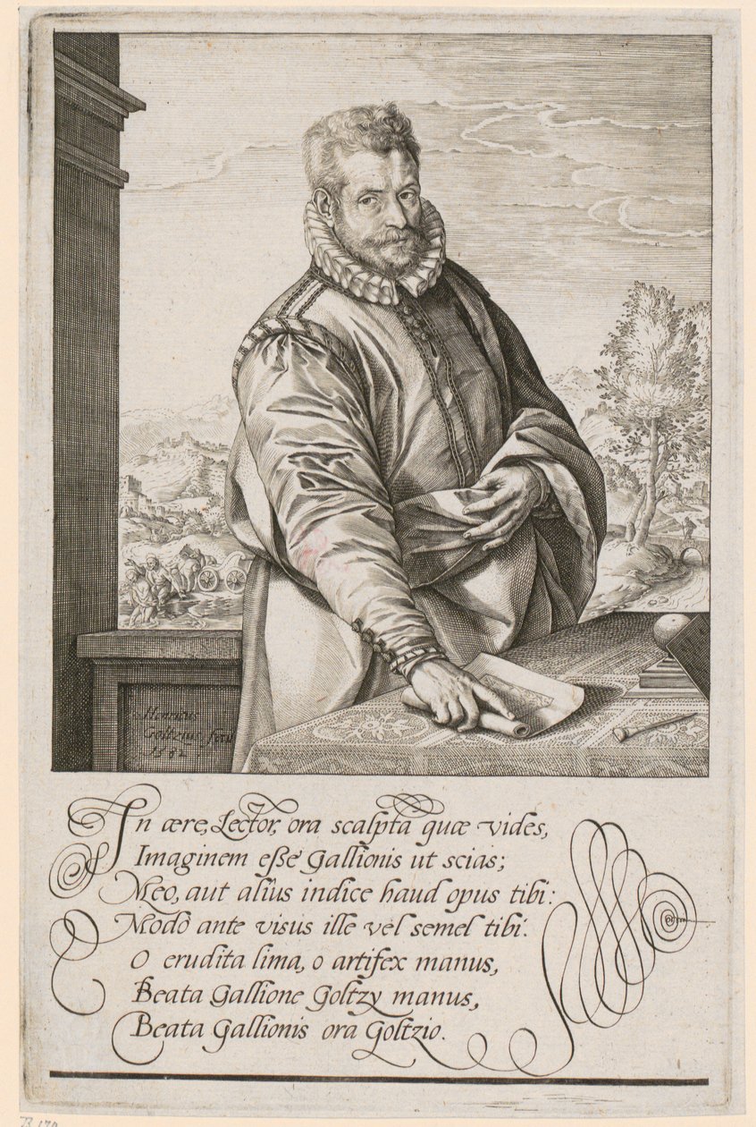 Portret van Philips Galle door Hendrick Goltzius