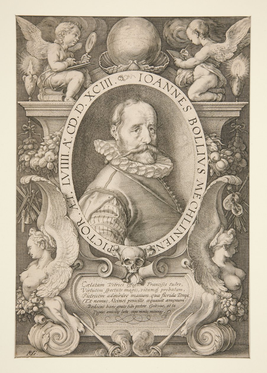 Portret van Hans Bol door Hendrick Goltzius